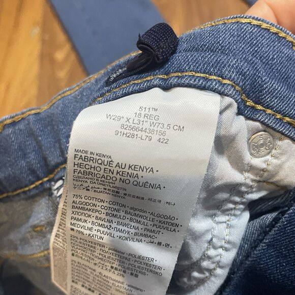 Levi's 511 Jeans Womens 18 Reg 29x31 Slim Fit Medium Blue Wash Black Label - Picture 6 of 10